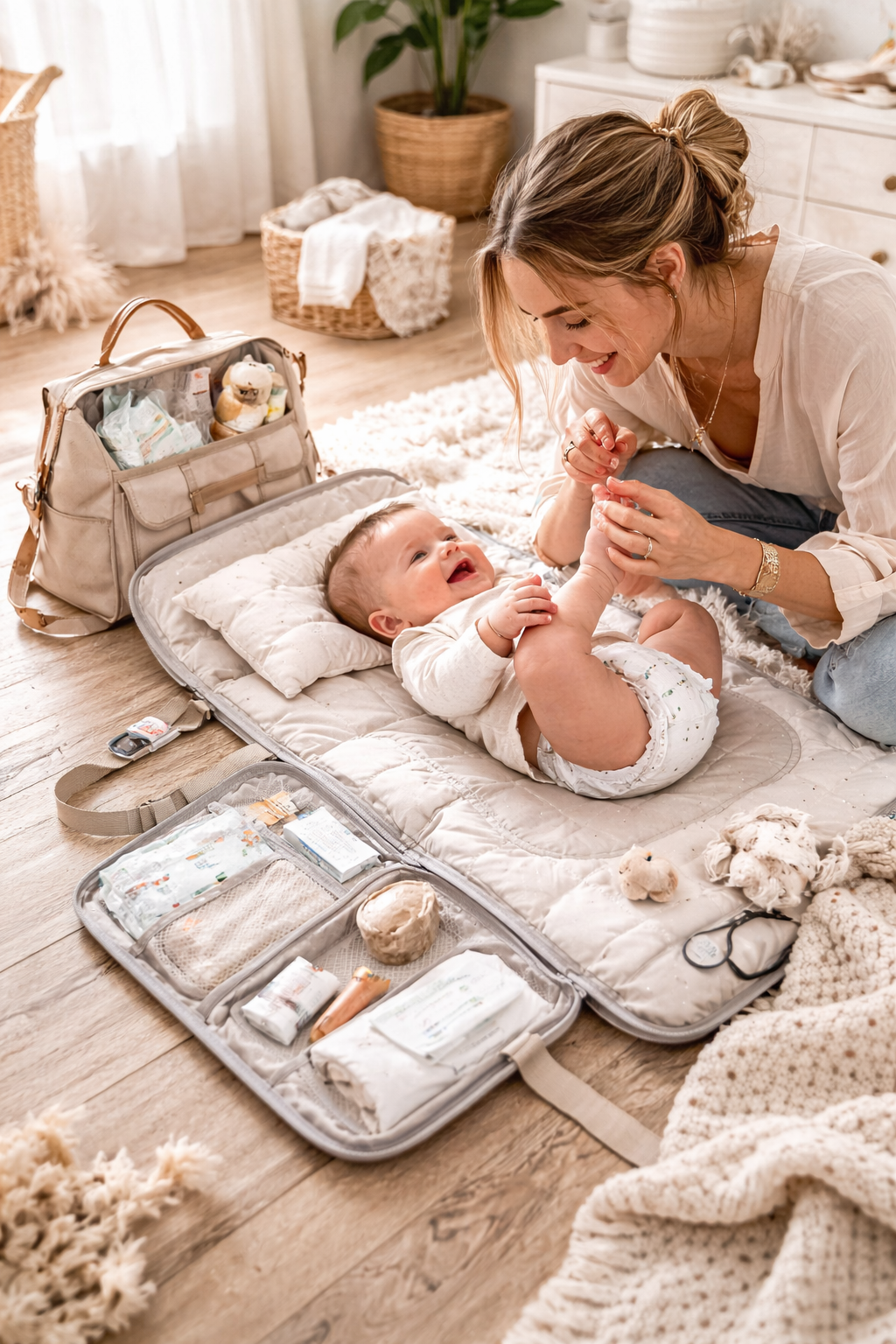 Tapis à langer nomade – Confort & sérénité pour bébé 🤍